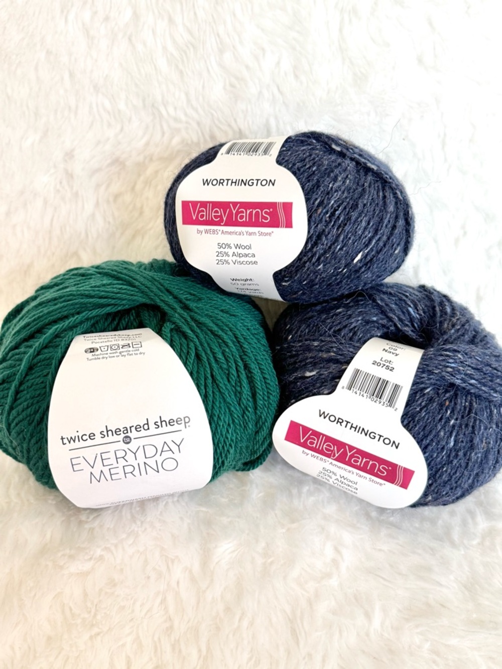 NWT Merino Wool Blend Yarn Lot (3) DK & Worsted Weight